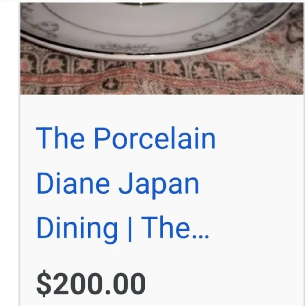 8 pc.tea Japan porcelain Diane plate set